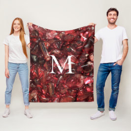 Garnet Birthstone Monogram Personalisiert Name Fleecedecke