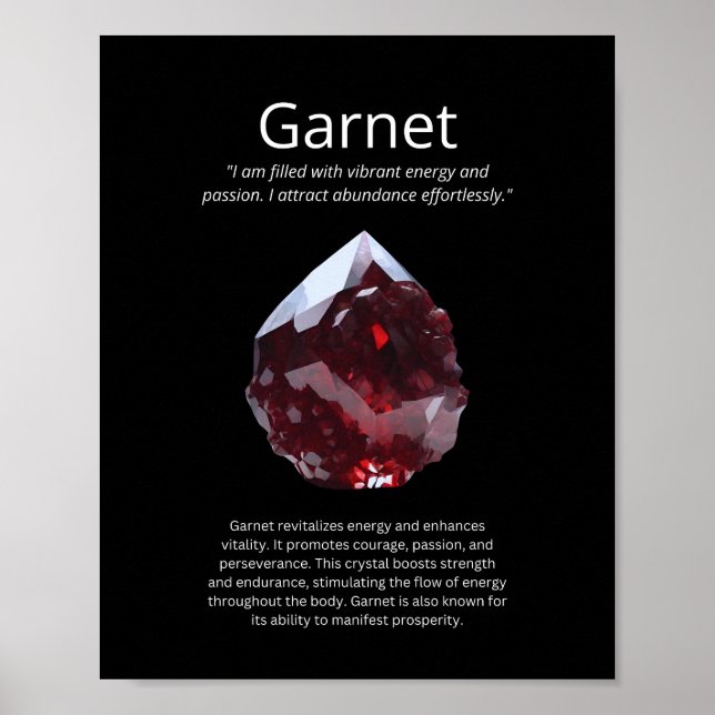 Garnet Crystal Stone Bedeutung Poster (Vorne)