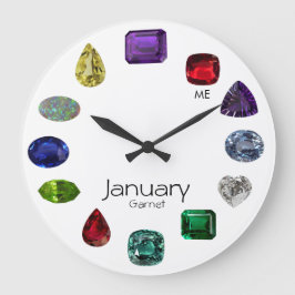 Garnet, Januar Birthstone Große Wanduhr