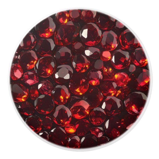 Garnet Red Crystals Pattern Keramikknauf (Vorderseite)