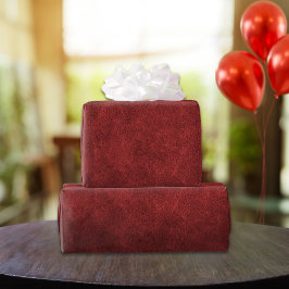 Garnet Red Old World Imitats Leather Geschenkpapier