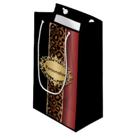 Garnet Red und Black Leopard Muster Kleine Geschenktüte