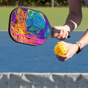 Garngewebe realistische Textur Crochet Knittern Pickleball Schläger