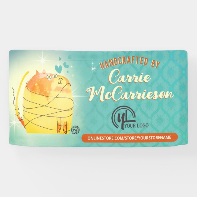 Garnkatzenmaske Strickhandschuh Banner (Horizontal)