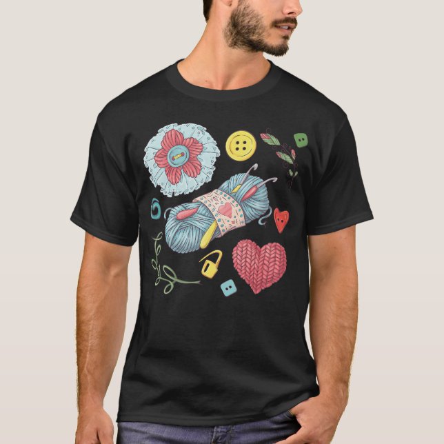 Garnkugel und Basteln T-Shirt (Vorderseite)