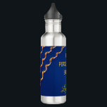 Garrafa de água Azul personalizável Gavinhas Edelstahlflasche<br><div class="desc">Esta garrafa é para quem carrega os valores de respeito,  força interior,  evolução constante. As Gavinhas significam superação,  crescimento. Design criado com foto autoral de gavinhas,  tirada no Brasil</div>