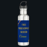 Garrafa de Água Edelstahlflasche<br><div class="desc">Garrafa de água com tons azul e dourado e personalizável ! Você pode trocar o nome pelo nome de quem você ama! Motivacional, as gavinhas são símbolo de superação e de crescimento. Design desenvolvido a partir de foto autoral, de gavinhas. Foto feita no Brasil</div>