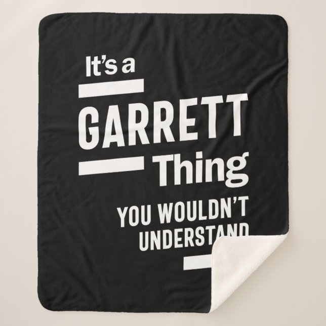 Garrett Personalisiert Name Birthday Geschenk Sherpadecke (Vorderseite)