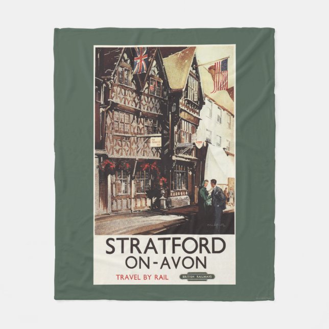 Garrick Gasthaus-und Harvard-Haus-Schienen-Plakat Fleecedecke (Vorderseite)