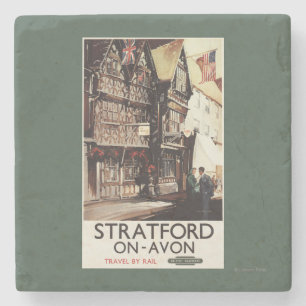 Garrick Gasthaus-und Harvard-Haus-Schienen-Plakat Steinuntersetzer
