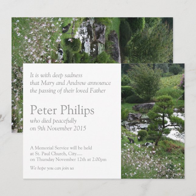 Garten 3 mit Cats Gedenkfeier Ankündigung (Vorne/Hinten)