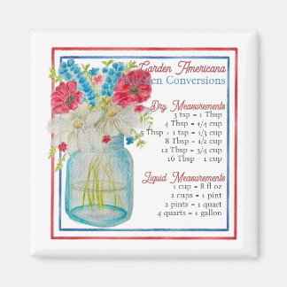 Garten-Americana-Küchenumrechnungstabelle Magnet