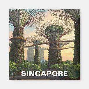 Garten an der Bucht von Singapur Magnet