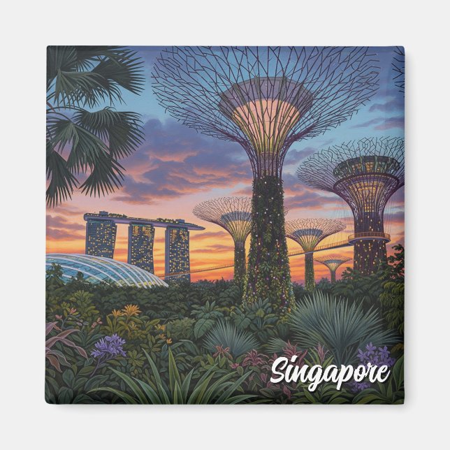Garten an der Bucht von Singapur Magnet (Vorne)