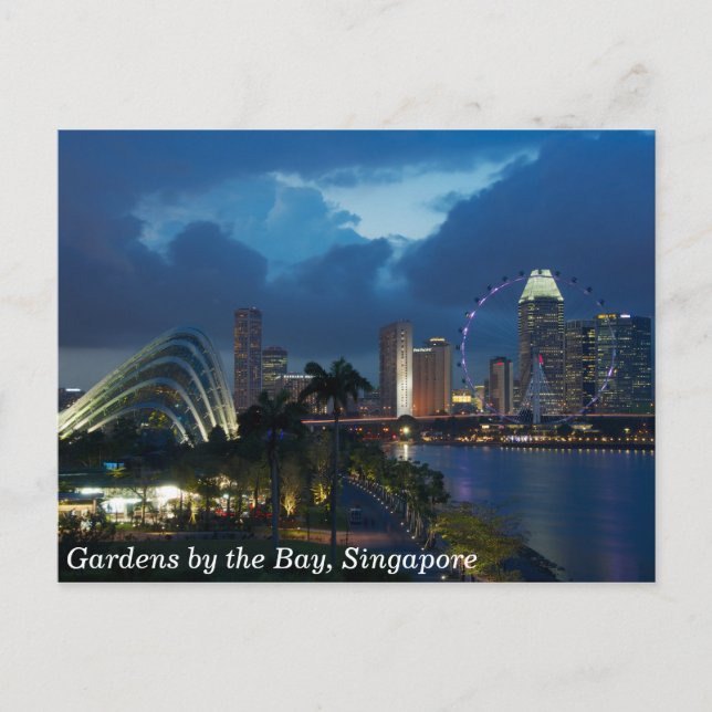 Gärten an der Bucht von Singapur und am Flyer von  Postkarte (Vorderseite)