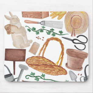 Garten-Aquarelldruck Mousepad