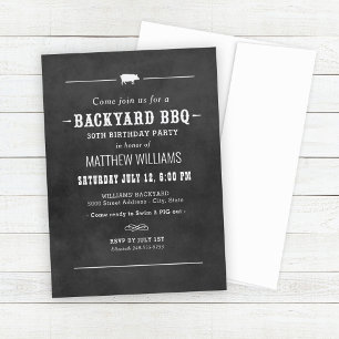 Garten- BBQ -Schiefertafel-Geburtstagsfeier Einladung