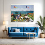 Garten bei Sainte-Adresse, Monet Poster<br><div class="desc">Monet verbrachte den Sommer 1867 mit seiner Familie in Sainte-Adresse, einem Badeort in der Nähe von Le Havre. Dort malte er diese lebhafte, sonnenbeleuchtete Szene zeitgenössischer Freizeit, indem er seinen Vater (in einem Panamahut gezeigt) und andere Verwandte als Modelle einnannte.</div>