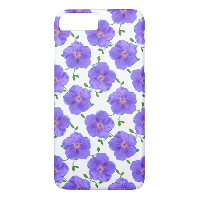 Garten-blaue Pelargonie-Blume auf irgendeiner Case-Mate iPhone Hülle (Rückseite)
