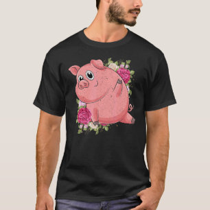 Garten Blumen Bauernhof Tier Bauer Süßes Ferkel Sc T-Shirt