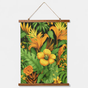 Garten Blumen Blüten Pflanze Grün Natur Wandteppich Mit Holzrahmen