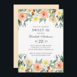 Garten Blumensüß 16. Blume Blush 16. Einladung<br><div class="desc">Sommergarten Sweet 16 Geburtstagseinladung mit rot-weiß Blume. Bitte kontaktieren Sie mich,  wenn Sie zusätzliche Artikel benötigen.</div>