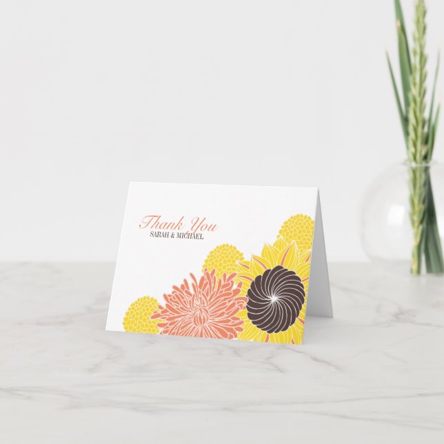 Garten-Blüten danken Ihnen Dankeskarte (Vorderseite)