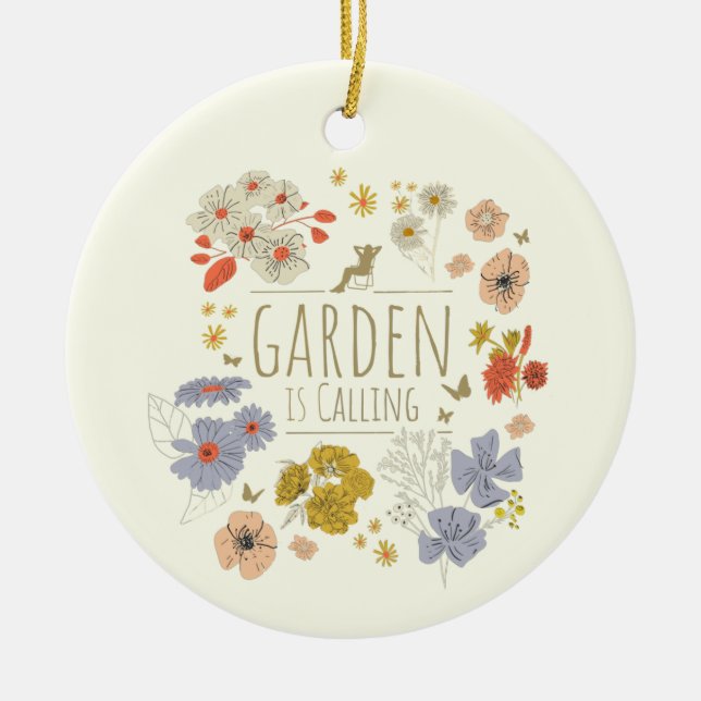 Garten Botanische Blume fürs Gartenbau Mama und Va Keramik Ornament (Vorne)