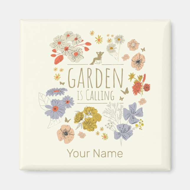 Garten Botanische Blume fürs Gartenbau Mama und Va Magnet (Vorne)