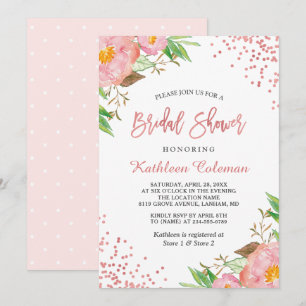 Garten Botanisches Polka Dots Brautparty Einladung
