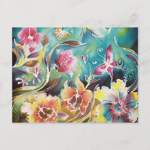 Garten der Blumen und Schmetterlinge Postkarte