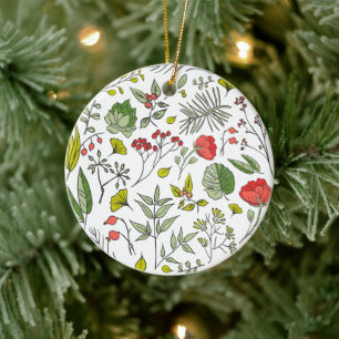 Garten der botanischen Wildblume Keramik Ornament