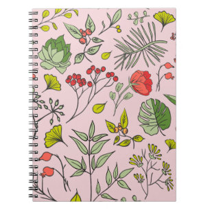 Garten der botanischen Wildblume Notizblock