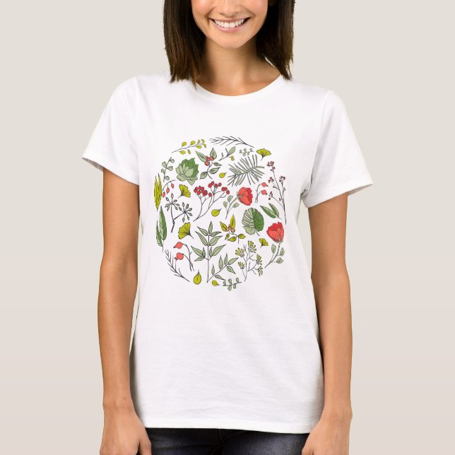Garten der botanischen Wildblume T-Shirt (Vorderseite)