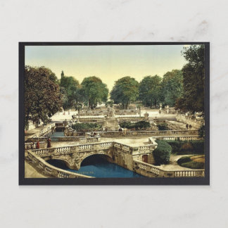Garten der Brunnen, Nimes, Frankreich Vintag Pho Postkarte