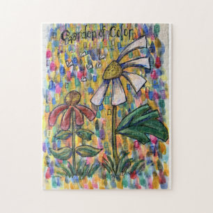 Garten der Farbblumen-Kunstpuzzle