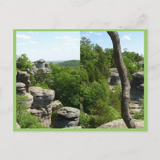 Garten der Götter-Süd Illinois. Stereografie Postkarte (Vorderseite)