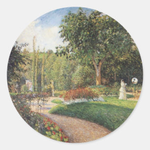 Garten der Les Mathurins in Pontoise von Pissarro Runder Aufkleber