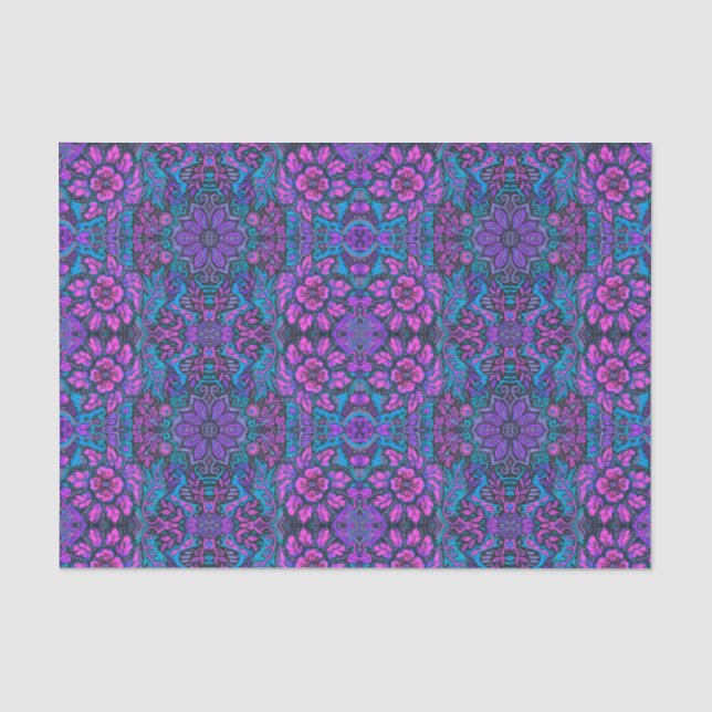 Garten der magischen Blume Bohemisch Arabesque Mus Seidenpapier (Vorderseite)