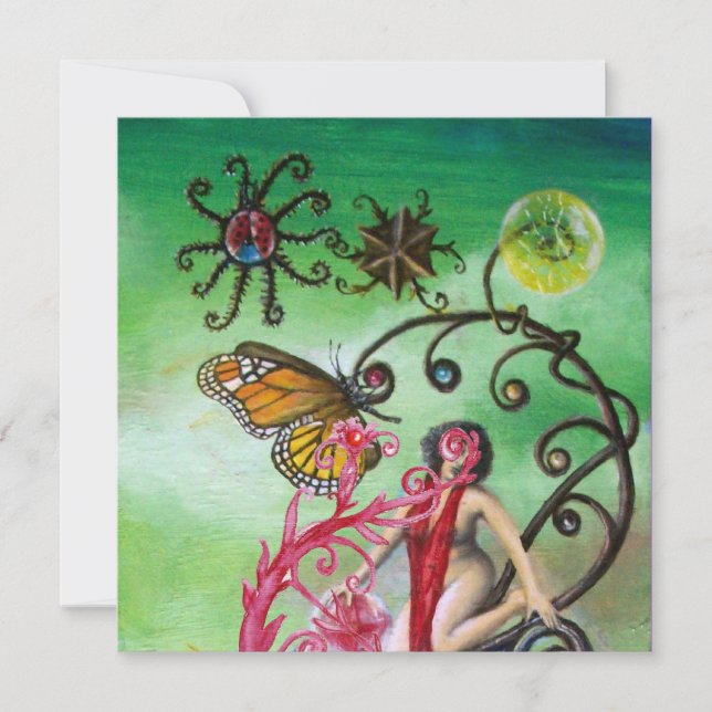 GARTEN DER MELISSA 2, rot, rosa violett Einladung (Vorderseite)