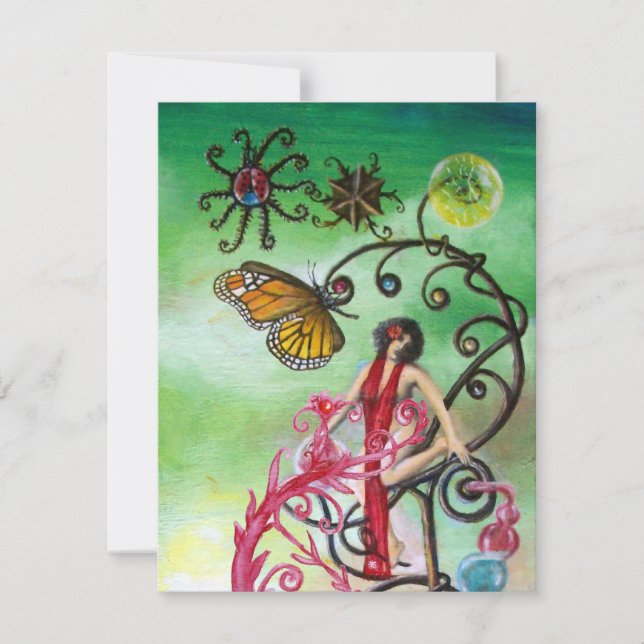 GARTEN DER MELISSA 2, rot, rosa, weiß Einladung (Vorderseite)