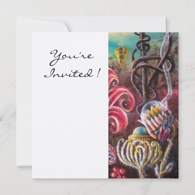 GARTEN DER MELISSA 2, weiß, Fuchsia Einladung (Vorderseite)