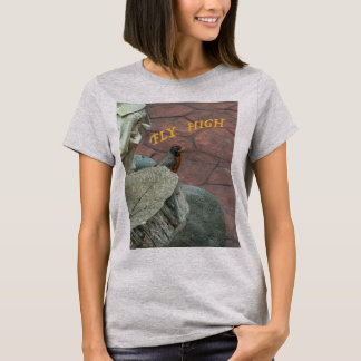 Garten der Rotkehlchen fliegt hoch personalisierte T-Shirt