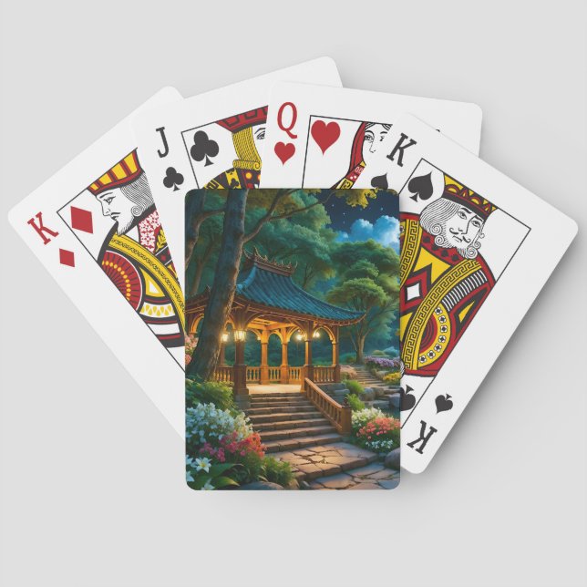 Garten der ruhigen Nachtspielkarten (2) Spielkarten (Rückseite)