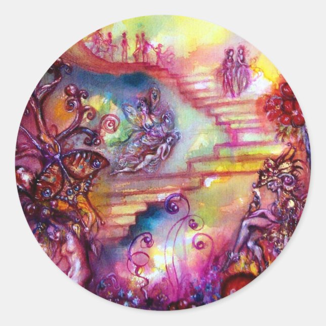 GARTEN DER VERLORENEN SCHADOWS / MYSTISCHEN TREPPE RUNDER AUFKLEBER (Vorderseite)