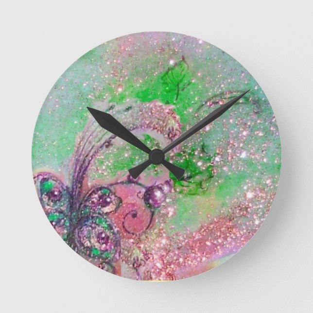 GARTEN DER VERLORENEN SCHATTEN,MAGISCHE SCHALTFLÄC RUNDE WANDUHR (Vorderseite)