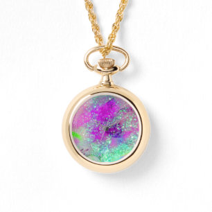 GARTEN DER VERLORENEN SCHATTEN - Rosa Lila Aqua Bl Armbanduhr