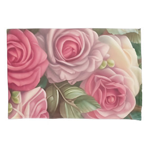 Garten der viktorianischen Rose - Pastellrosa Blum Kissenbezug