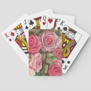 Garten der viktorianischen Rose - Pastellrosa Blum Spielkarten