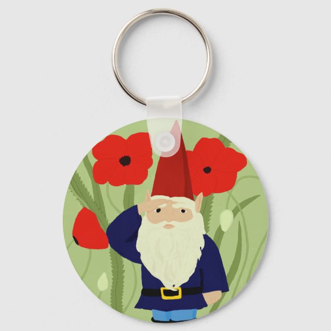 Garten des Gedenkens Gnome Schlüsselanhänger (Vorderseite)